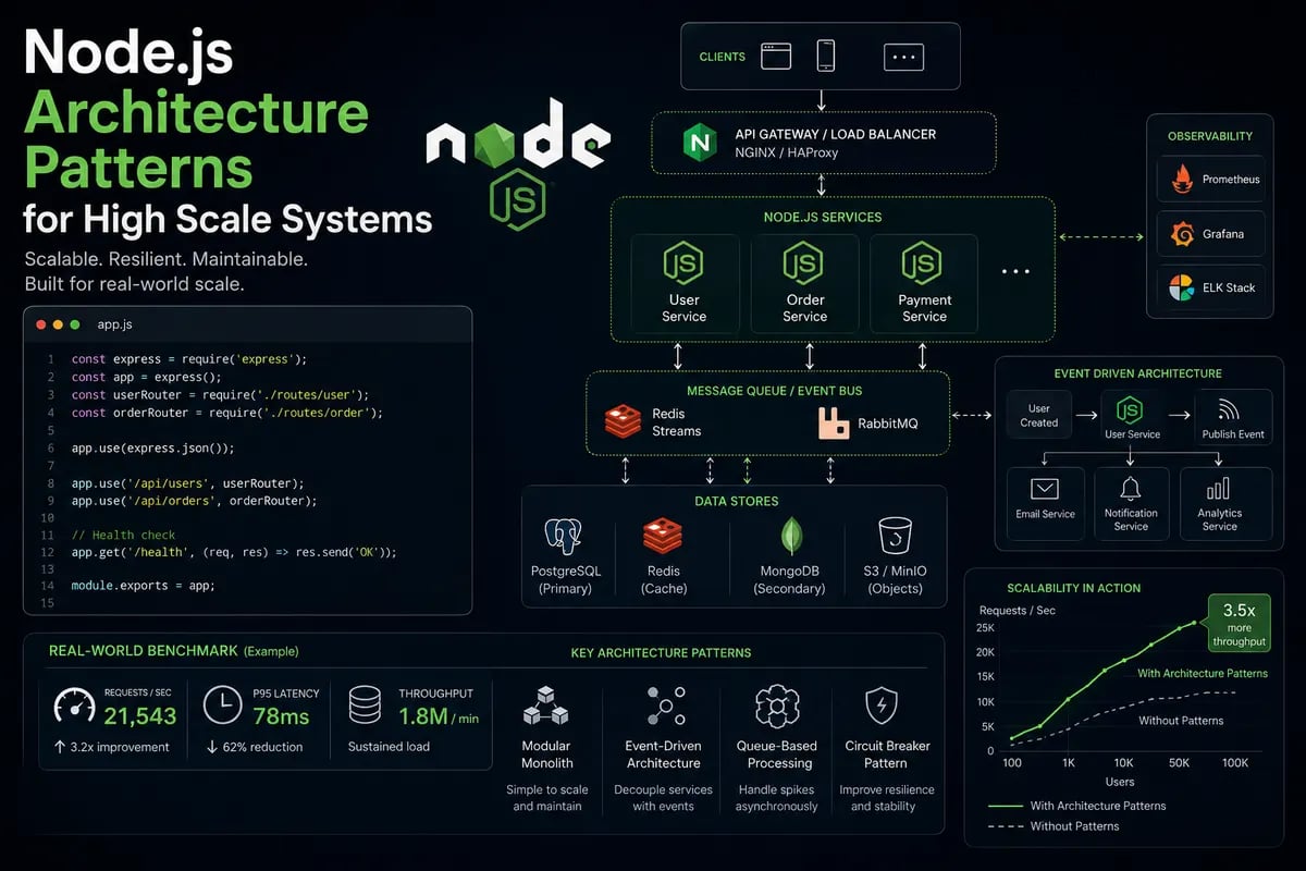 Featured image for blog post: Node.js Architecture Patterns for High Scale Systems